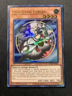 Yu-Gi-Oh! Dracotail Lukias JUSH-EN001 1st Edition Justice Hunters Set Ultra Rare - Image 1