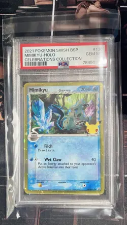 PSA 10 Mimikyu SWSH136 Delta Species Celebrations Promo Black Star Pokemon Card - Image 3