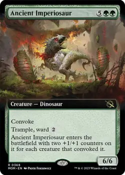Near Mint, English - 1 x MTG Ancient Imperiosaur - Extended Art March of the Mac - Image 1