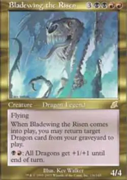 Heavy Play, English MTG Regular Bladewing the Risen Scourge Magic the Gathering - Image 1