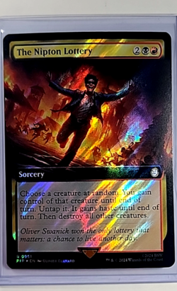MTG Magic The Gathering PIP Fallout Extended Art Surge Foil The Nipton Lottery - Image 1