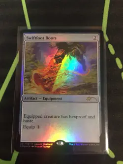 MTG Magic The Gathering Swiftfoot Boots Foil Promo Haste Artifact Commander - Image 1