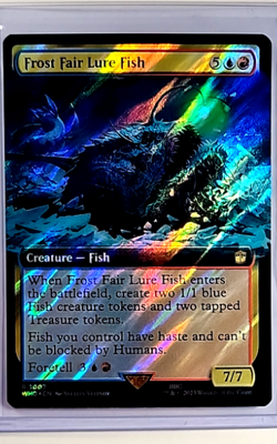 MTG Magic The Gathering Doctor Who Extended Art Surge Foil Frost Fair Lure Fish - Image 1