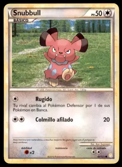 2010 Pokemon HeartGold & SoulSilver Snubbull Spanish #82 Basic/Common - Image 1