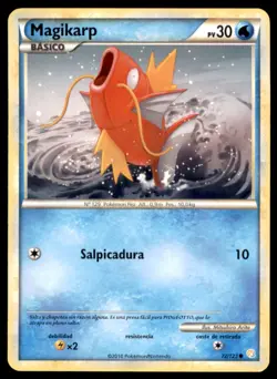 2010 Pokemon HeartGold & SoulSilver Magikarp Spanish #72 Basic/Common - Image 1