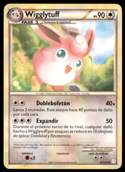2010 Pokemon HeartGold & SoulSilver Wigglytuff Spanish #56 Stage 1/Uncommon - Image 1