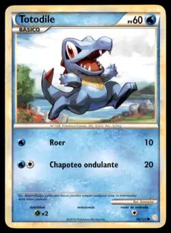 2010 Pokemon HeartGold & SoulSilver Totodile Spanish #86 Basic/Common - Image 1