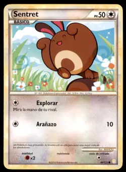 2010 Pokemon HeartGold & SoulSilver Sentret Spanish #80 Basic/Common - Image 1