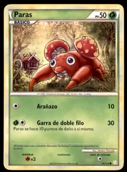 2010 Pokemon HeartGold & SoulSilver Paras Spanish #76 Basic/Common - Image 1