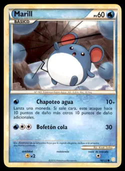 2010 Pokemon HeartGold & SoulSilver Marill Spanish #74 Basic/Common - Image 1