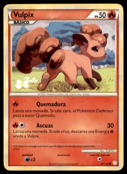 2010 Pokemon HeartGold & SoulSilver Vulpix Spanish #87 Basic/Common - Image 1