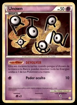 2010 Pokemon HeartGold & SoulSilver Unown Spanish #54 Basic/Uncommon - Image 1