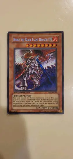 YUGIOH! Horus The Black Flame Dragon LV8 EEN-ENSE1 Secret Rare LP - Image 1