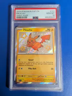 Pikachu Shiny 131/091 Pokemon 2024 Paldean Fates EN PSA 10 GEM MINT - Image 1