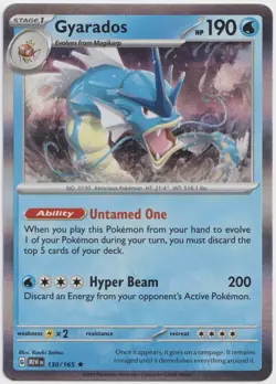 Gyarados - 130/165 - NM - Rare Holo - Scarlet & Violet 151 - Pokemon TCG - Image 1