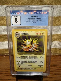 CGC 8 NM MINT Jolteon 4/64 Jungle Holo Rare 1999 Vintage WOTC Pokemon - Image 1