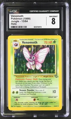 CGC 8 Venomoth 1999 Jungle 13/64 Holo Pokemon Card psa - Image 1