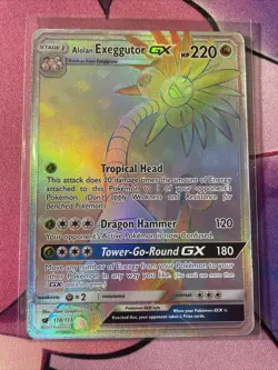 Pokemon Card Alolan Exeggutor GX 118/111 Secret Rare Crimson Invasion Near Mint - Image 1