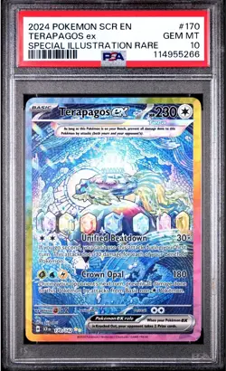 PSA 10 GEM MINT Terapagos Ex 170/142 Stellar Crown SIR Pokemon Card - Image 1