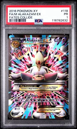 PSA 1 Mega Alakazam EX #118/124 2016 Pokemon XY Fates Collide Full Art PR - Image 1