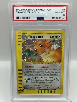 Dragonite 9/165 Expedition Holo Rare 2002 Vintage Pokemon TCG Card PSA 8 NM/M - Image 1