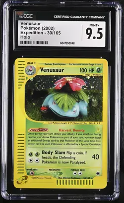 CGC 9.5 MINT+ Venusaur 2002 Expedition 30/165 Holo SWIRL Pokemon Card - Image 1