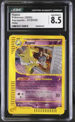 CGC 8.5 Hypno 2003 Aquapolis H12/H32 Holo Pokemon Card psa - Image 1