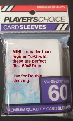 Player’s Choice MINI Premium Quality Card Sleeves Yugioh! MINI (60x80mm) White - Image 1