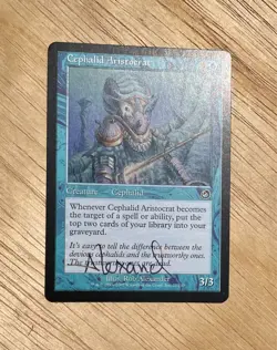 VTG 2022 MTG Magic the Gathering Cephalid Aristocrat Creature Card Illus Signed - Image 1