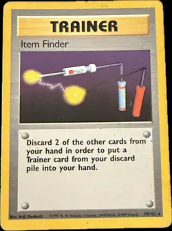 Item Finder 74/102 Base Set Shadowless Non Holo Rare Vintage Pokemon TCG Card - Image 1