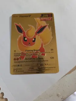 Pokemon Flareon V 169/203 Single Strike Evolving Skies Gold Foil FanArt Card - Image 1