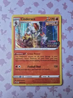 Cinderace PreRelease SWSH112 Pokemon Sword & Shield Promo Holo Rare Card NM - Image 1