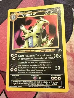 Tyranitar Neo Discovery Non Holo Rare 31/75 Card LP VTG Pokemon *More Auctions* - Image 1