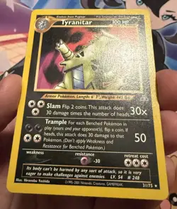Tyranitar Neo Discovery Non Holo Rare 31/75 Card LP VTG Pokemon *More Auctions* - Image 2