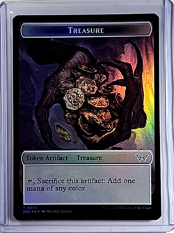 2024 MTG Magic The Gathering DSK Duskmourn Foil #15/1 Treasure Copy Token - Image 1
