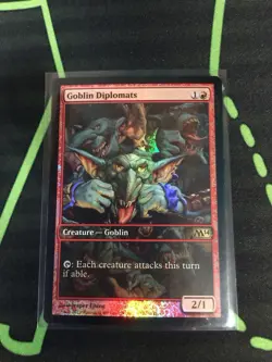 MTG Magic The Gathering Goblin Diplomats Foil Promo Full Art Red Commander - Image 1