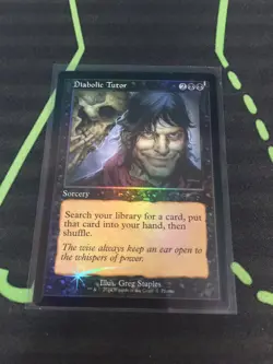 MTG Magic The Gathering Diabolic Tutor Foil Retro Frame Promo Sorcery Commander - Image 1
