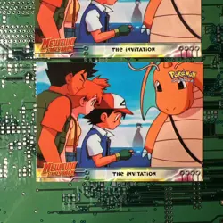 The Invitation 13 Topps Pokemon Mewtwo Strikes Back Black Logo Dragonite 2 - Image 3