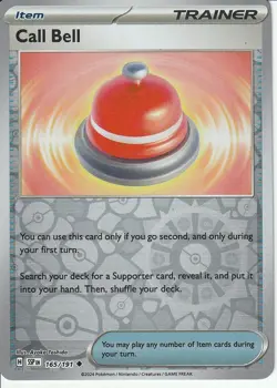 POKEMON - CALL BELL - 165/191 - REVERSE HOLO - SURGING SPARKS - Image 1