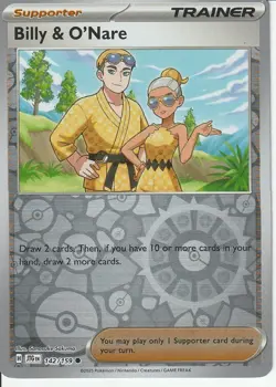 POKEMON - BILLY & O'NARE - 142/159 - REVERSE HOLO - JOURNEY TOGETHER - Image 1