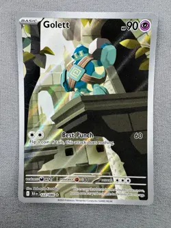 Golett 122/086 English Pokemon TCG Black Bolt Illustration Rare MINT PACK FRESH - Image 2