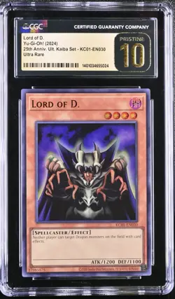 Lord of D. Yugioh 2024 KC01-EN030 Ultra Rare CGC 10 Gem Mint PRISTINE - Image 1