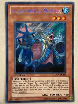 Yugioh Gladiator Beast Murmillo LCGX-EN236 Secret Rare 1st Ed NM - Image 1