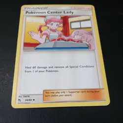 Pokemon Hidden Fates Pokemon Center Lady Uncommon Trainer Card 64/68 NM - Image 1
