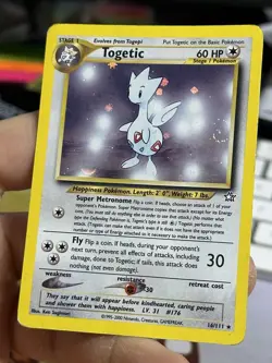 Togetic 16/111 Neo Genesis 2000 SWIRL Holo Rare WOTC Pokemon Card TCG - Image 4