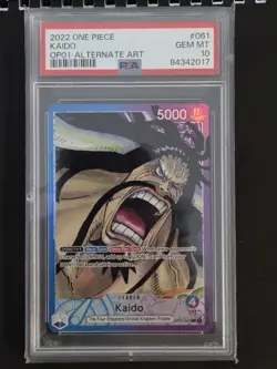 ONE PIECE CARD GAME Kaido OP01-061 (V.2) English Alternative Leader Art PSA 10 - Image 1
