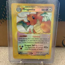 Pokemon TCG Dragonite Expedition Base Set Reverse Holo Holo Rare Card 9/165 - Image 1