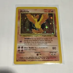 Moltres 12/62 Holo Fossil Pokemon Card 1999 - Image 1