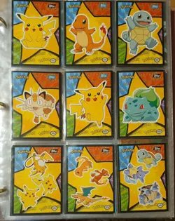 Pokemon TOPPS First Movie - Complete STICKER set - 18/18 mix logos EXC 1999 - Image 1
