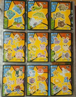 Pokemon TOPPS First Movie - Complete STICKER set - 18/18 mix logos EXC 1999 - Image 2